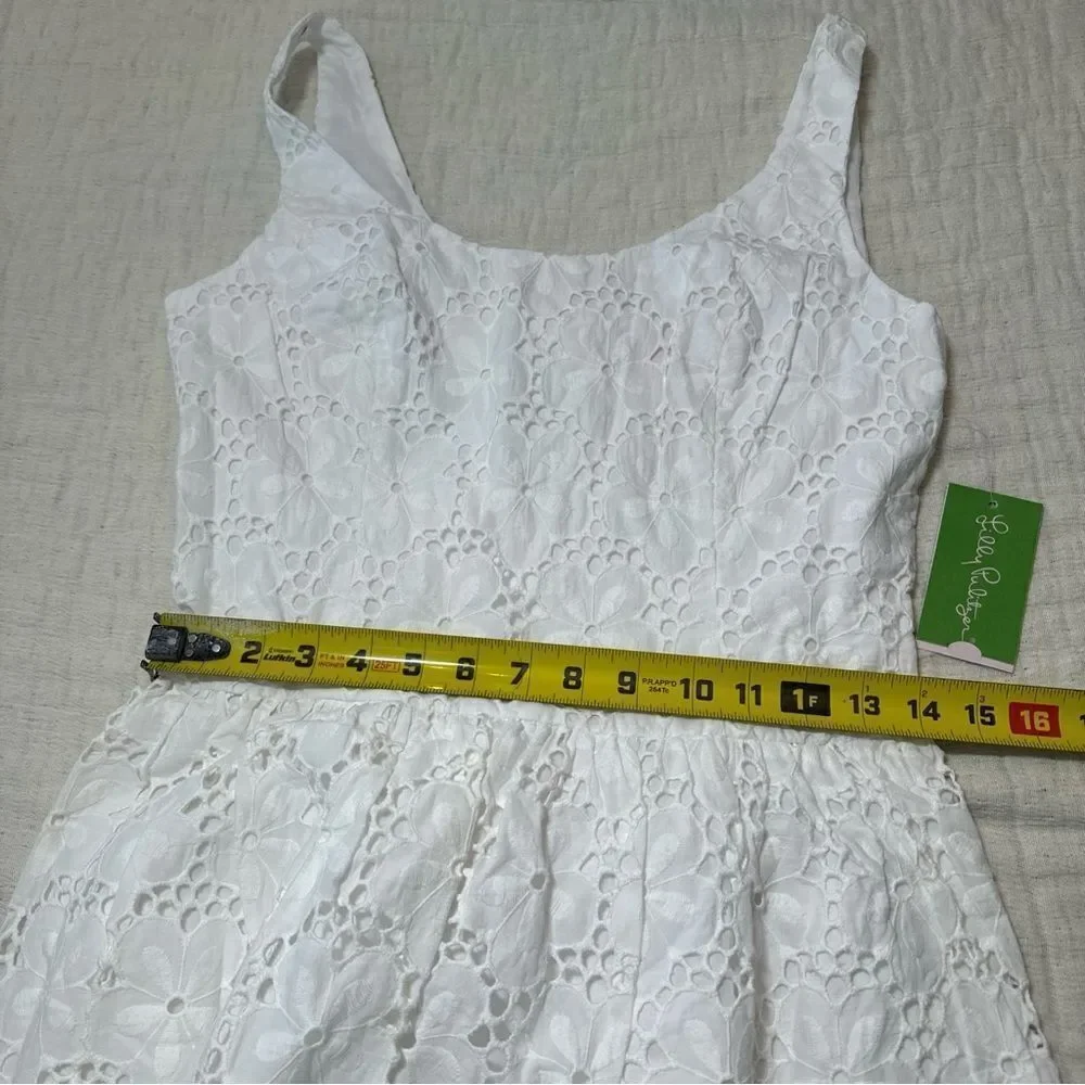 Lilly Pulitzer Calhoun Scoop Neck Resort White Charleston Eyelet Dress NWT 6